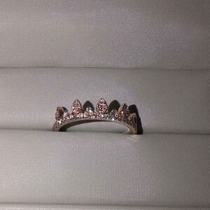 14K Rose Gold Diamond Elegant Crown Ring